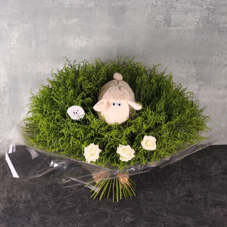 Peekaboo Sheep Hand Bouquet