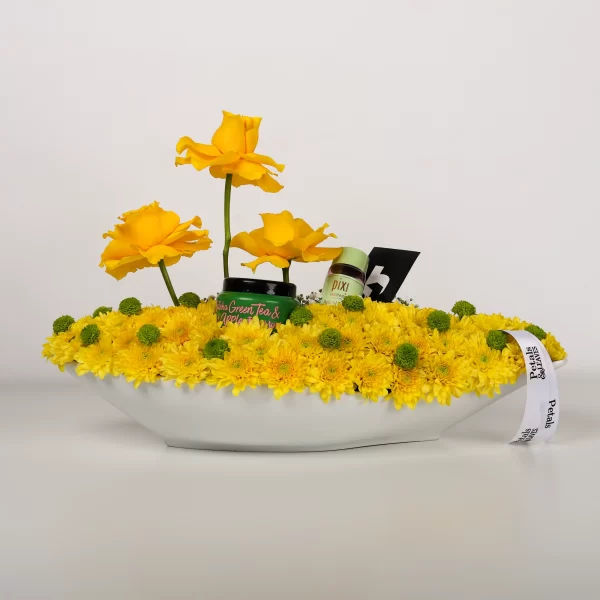 Golden Harmony Flower Bowl